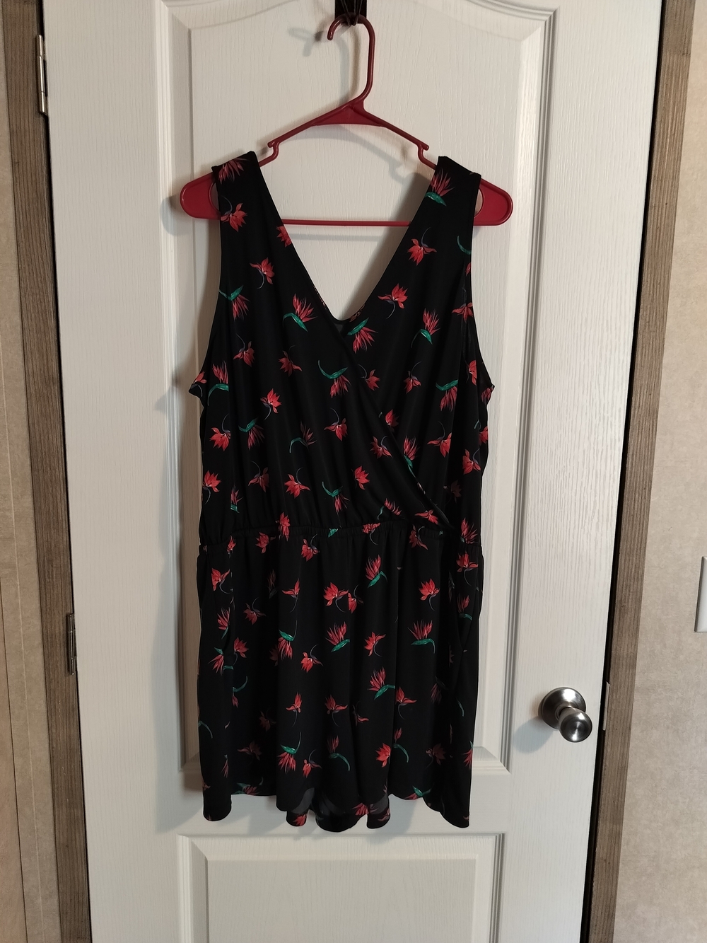 Simply Styled By Sears Vintage Black Floral Sleeveless Romper - Size XL